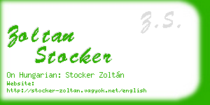zoltan stocker business card